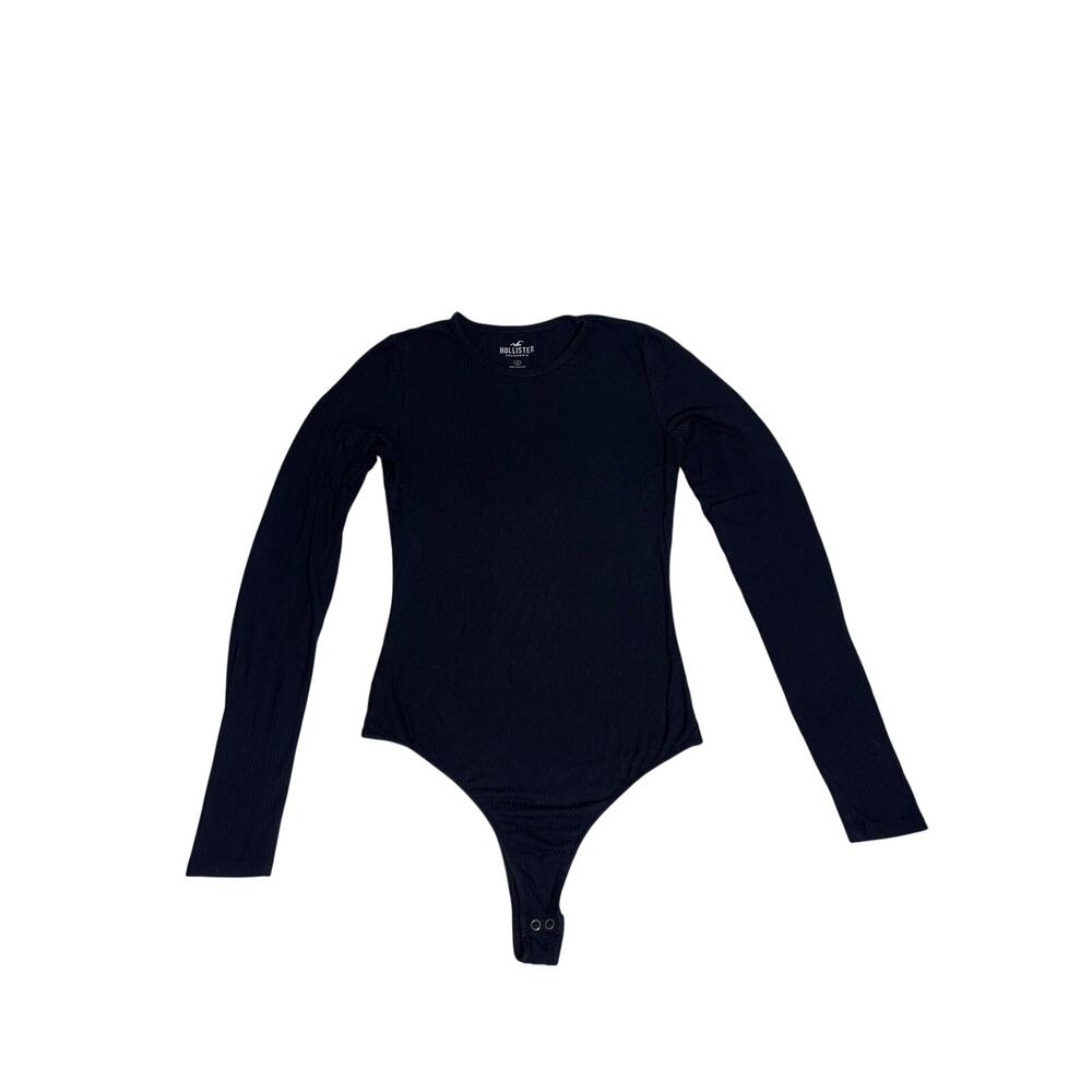 Hollister Black Ribbed Long Sleeve Bodysuit